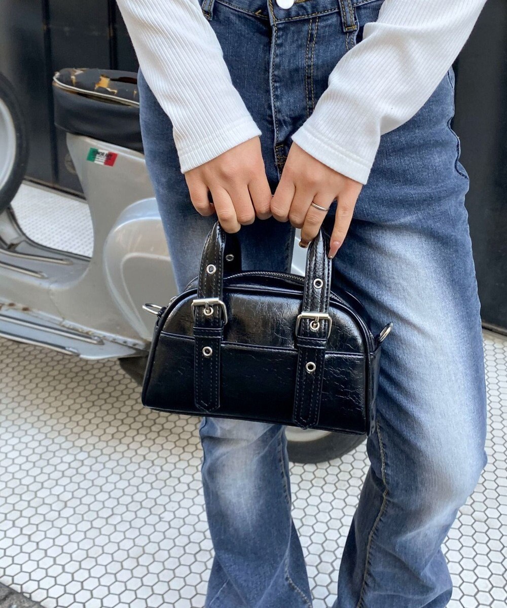 WEGO ハトメハンドルミニボストンショルダー 