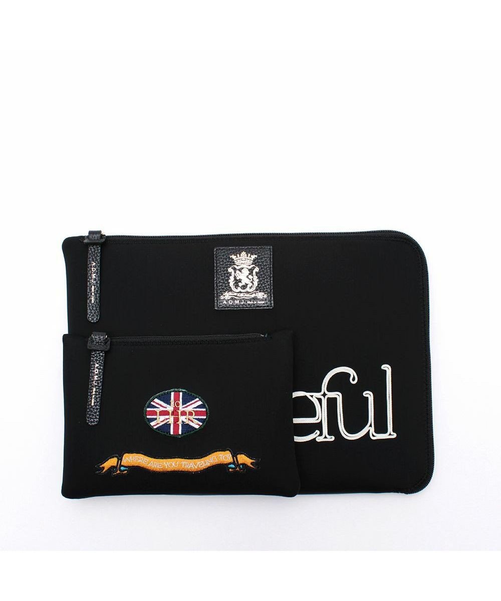 A.D.M.J. 【魔法の様に軽い】マジックライト/コード刺しゅうフラットポーチ2セット(S・LL) 