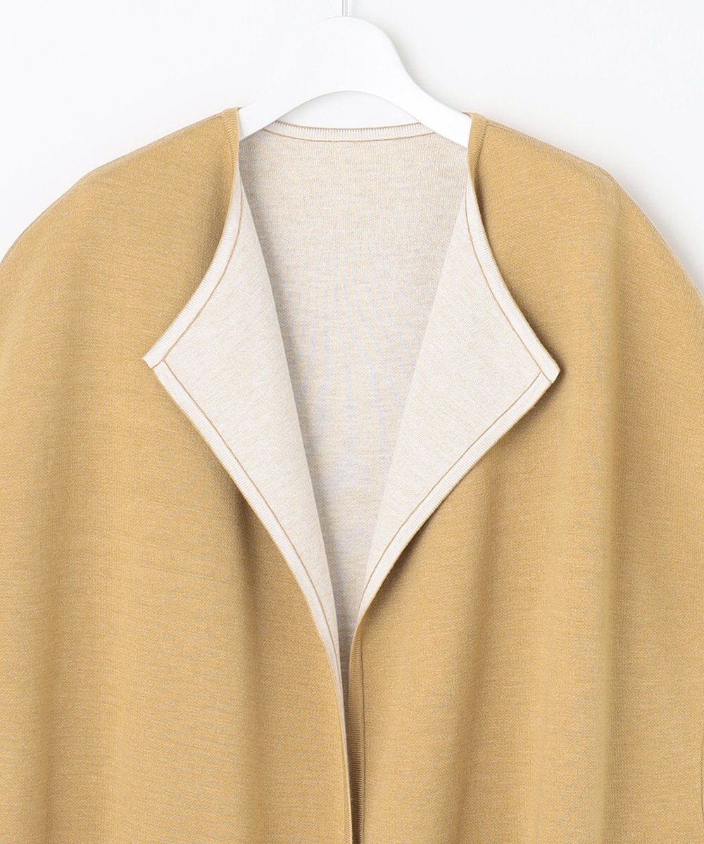 自由区 【洗える】リバーシブルニットジレ 