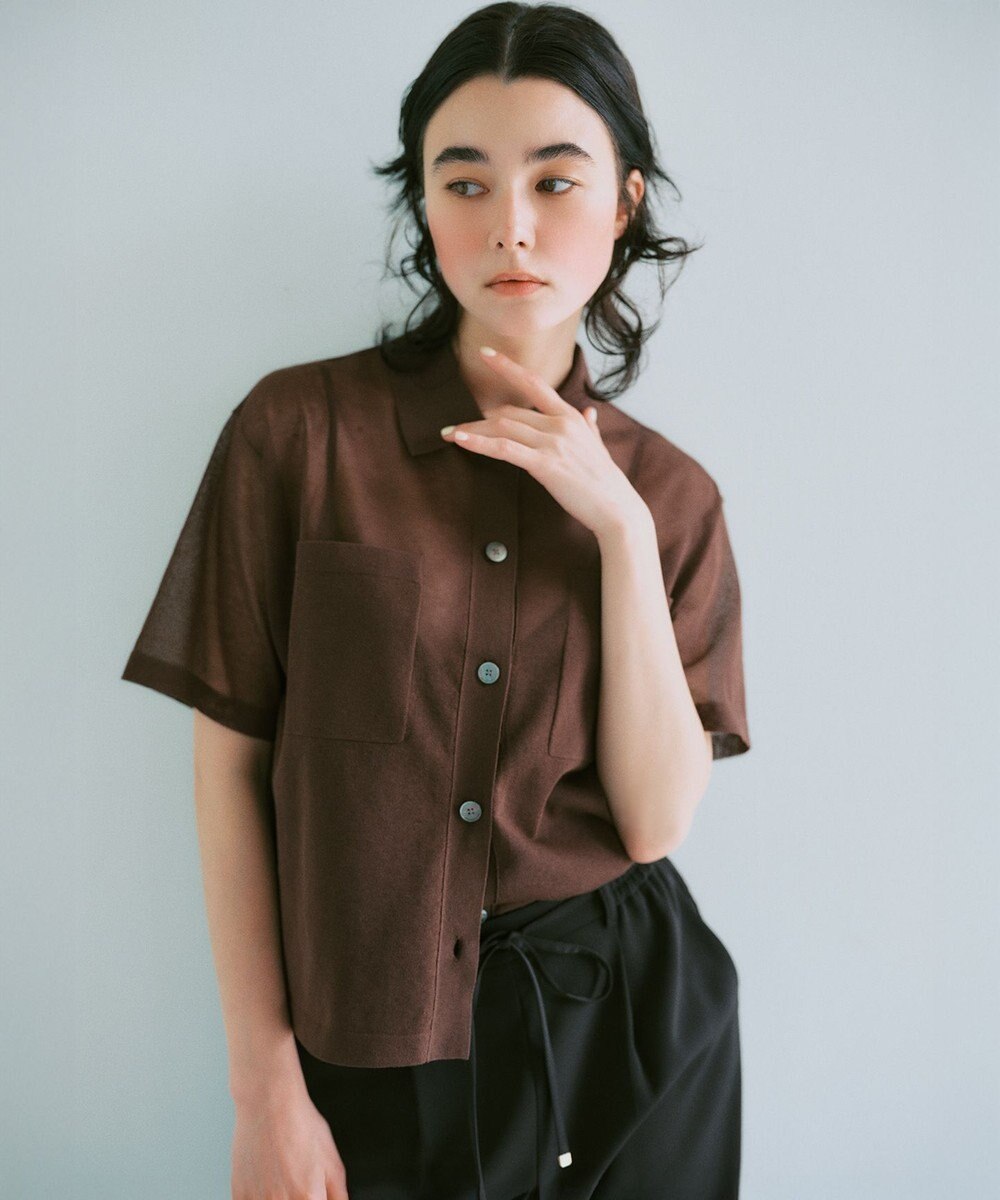 23区 【見上愛さん着用/WEB&一部店舗限定カラーあり】シアー ポロニット 