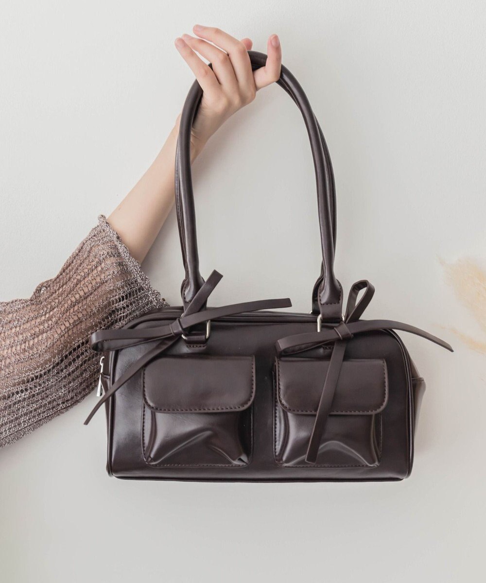 WEGO リボン付きボストンバッグ 