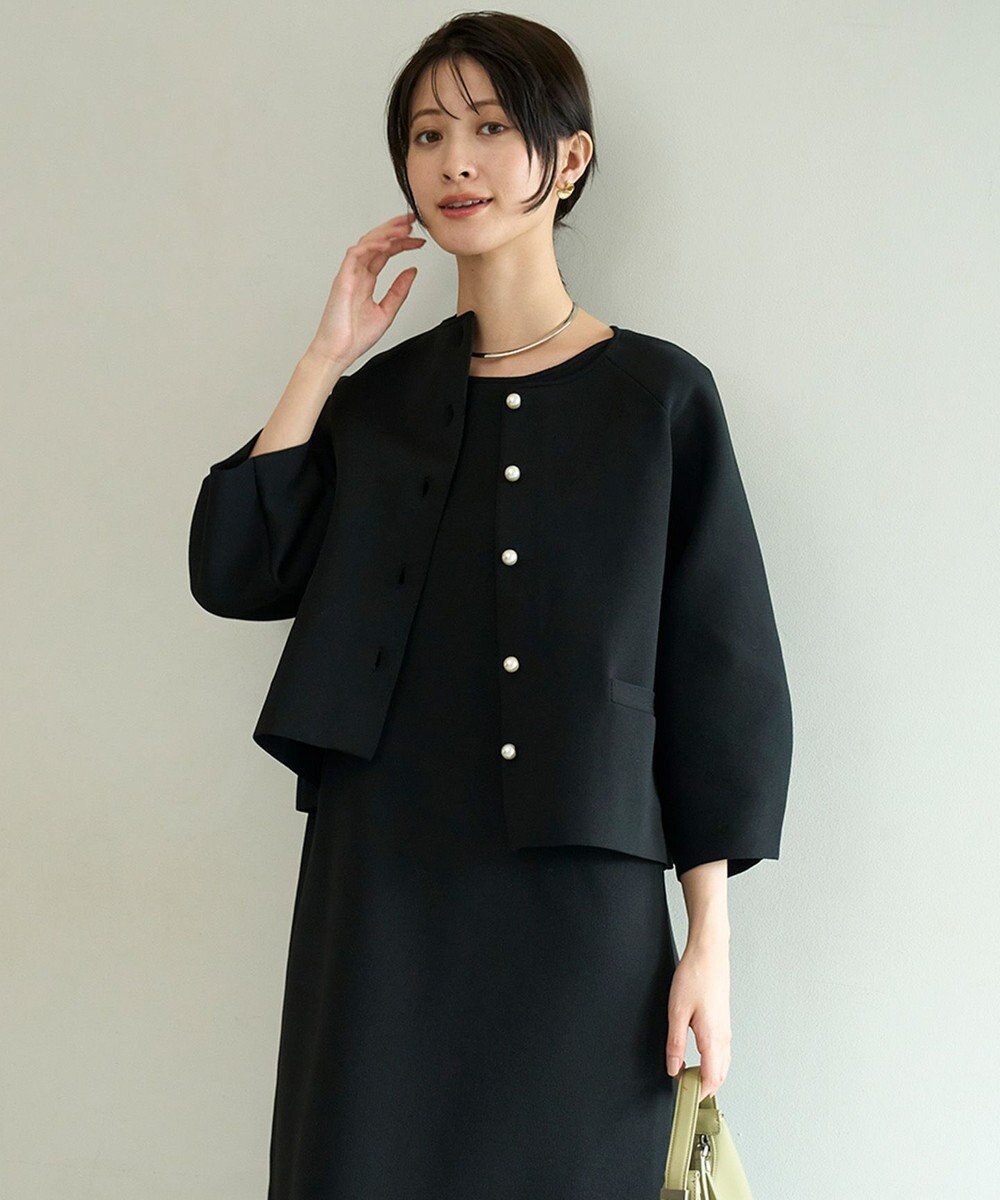 UNFILO L BEAUTY FORM KNIT パールボタン カーディガン 