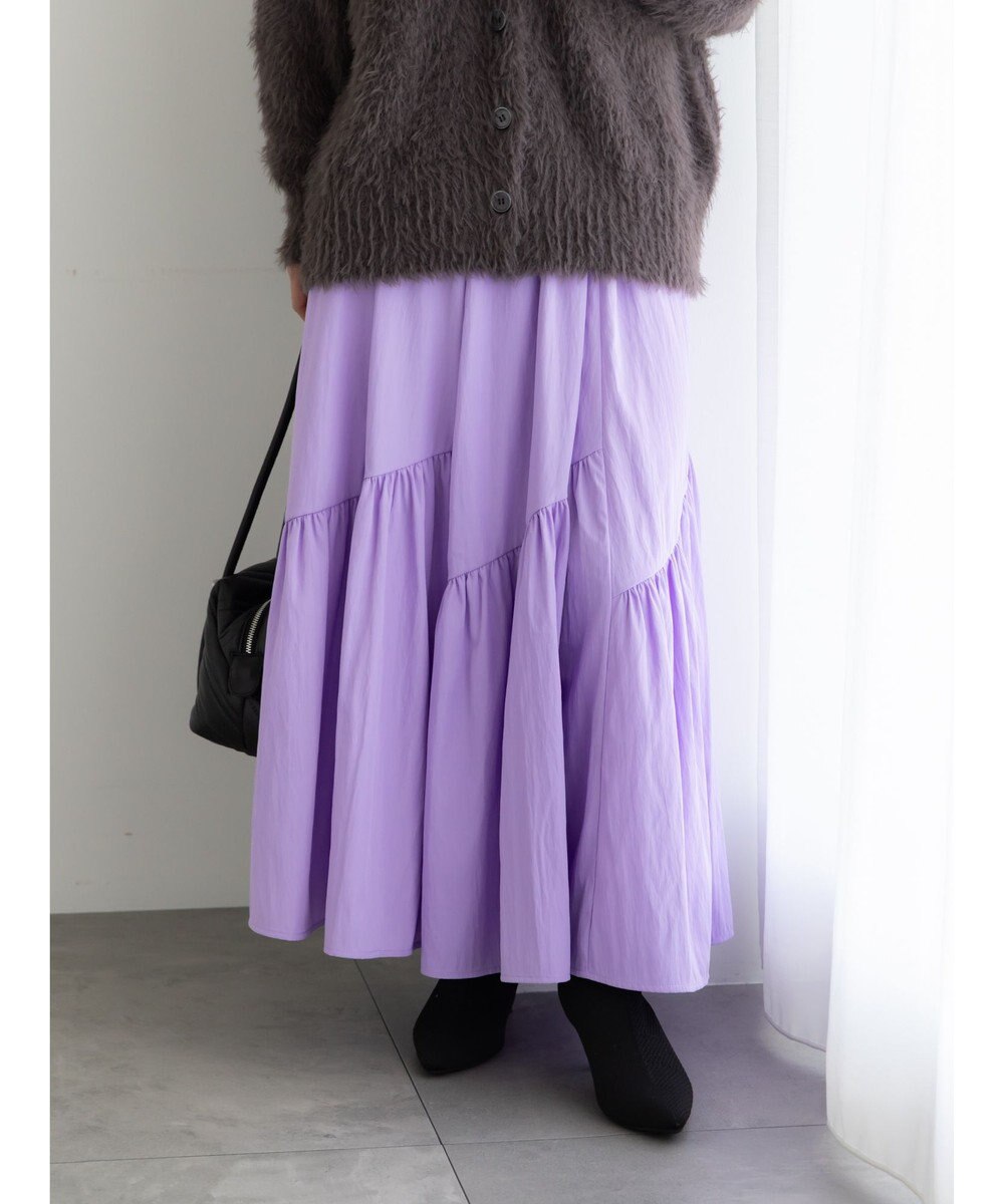 Te chichi マットタフタバイヤスティアードスカート 