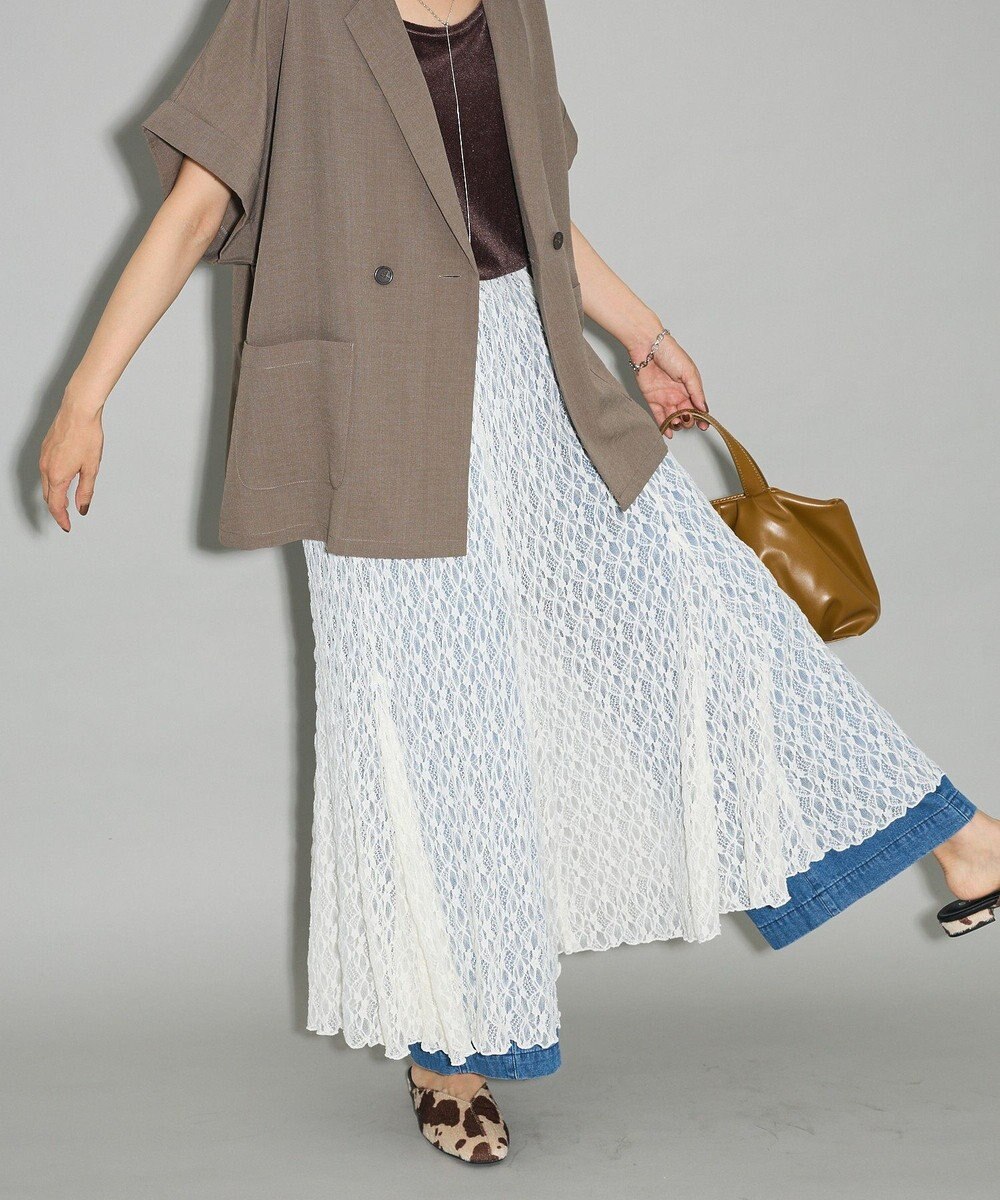 Green Parks ２ＷＡＹパネル切り替えレースフレアスカート 