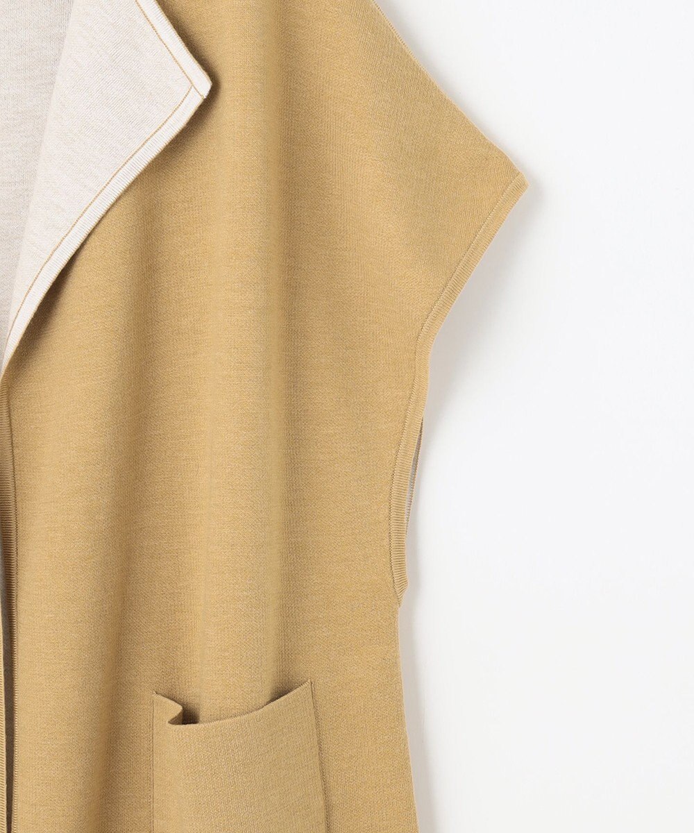 自由区 【洗える】リバーシブルニットジレ 