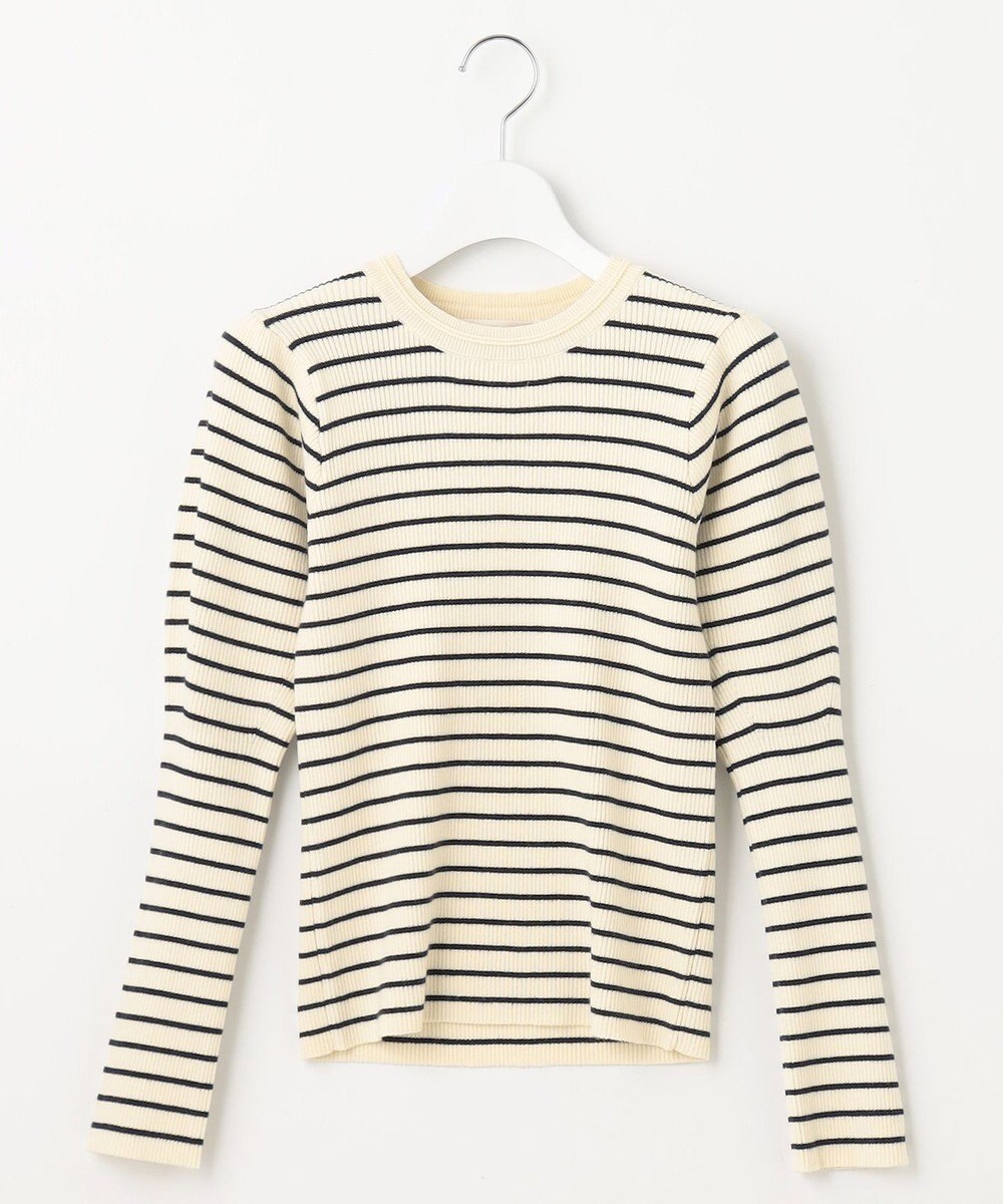 Feroux 【洗える】パフショルダーリブ ニット 