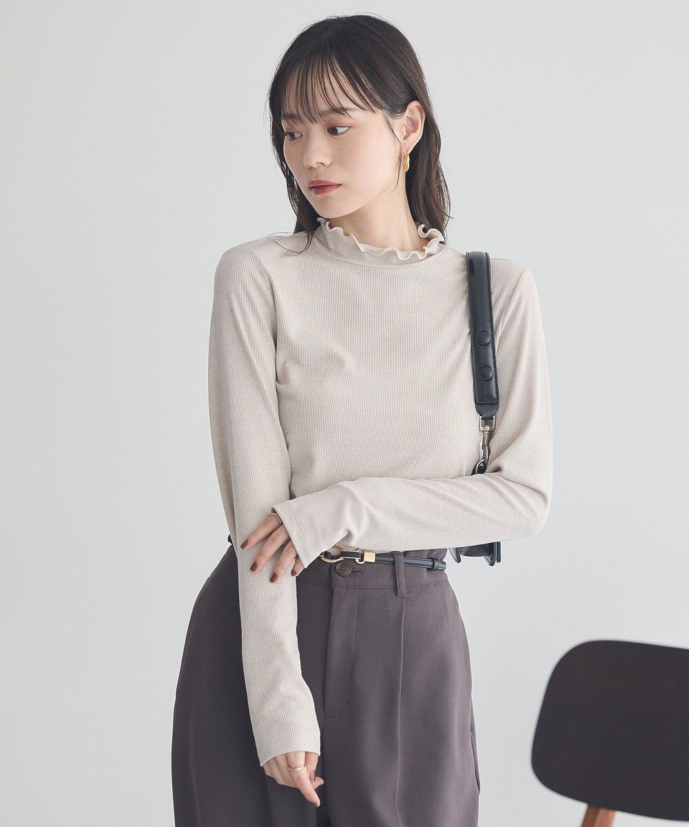 earth music&ecology ラメテレコハイネックプルオーバー 