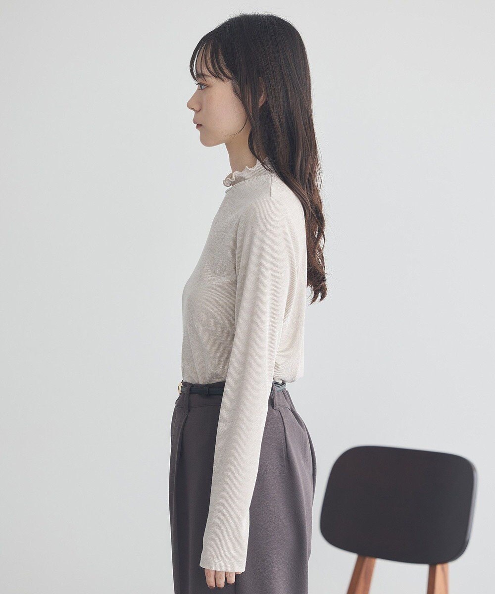 earth music&ecology ラメテレコハイネックプルオーバー 