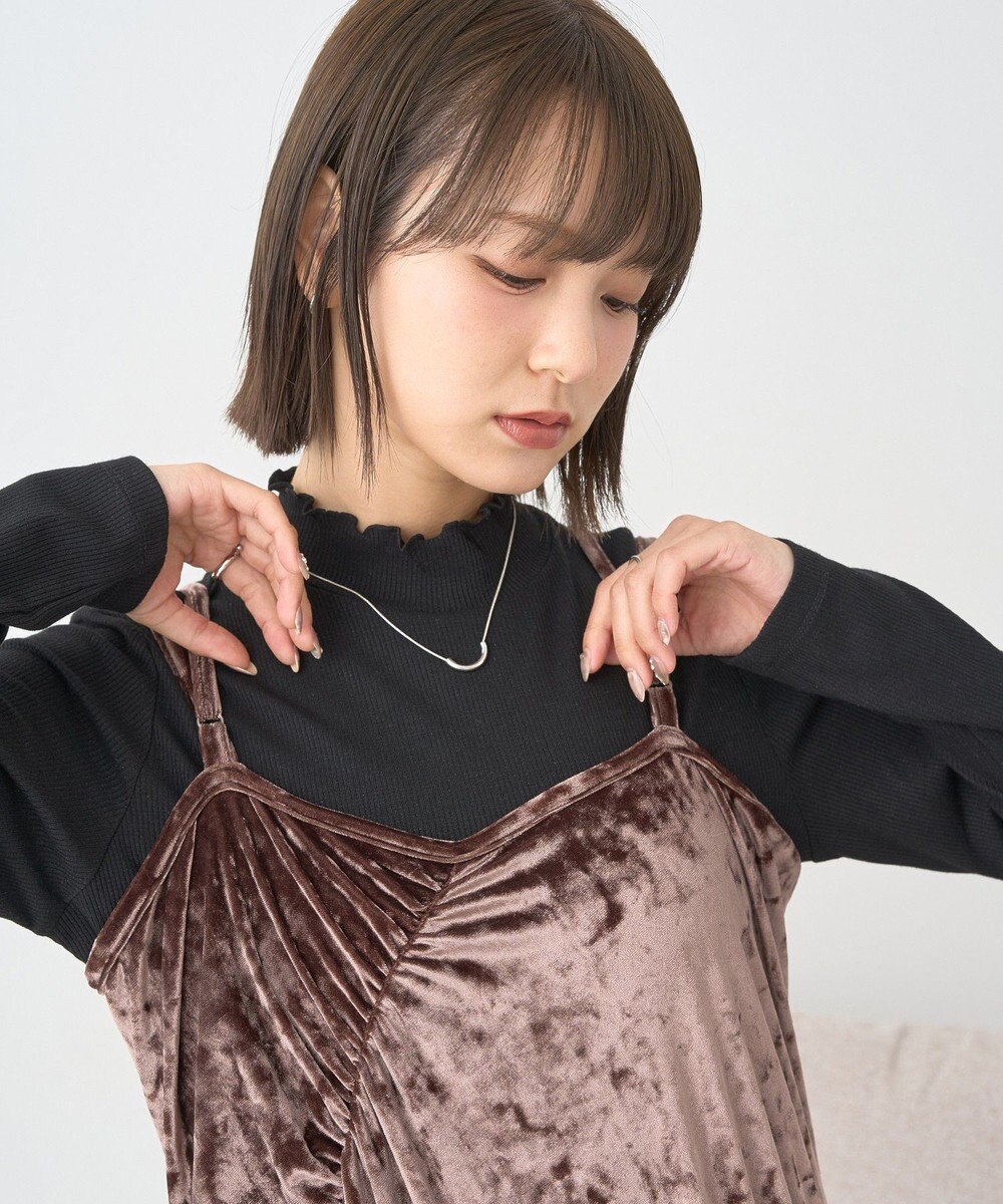 earth music&ecology ラメテレコハイネックプルオーバー 