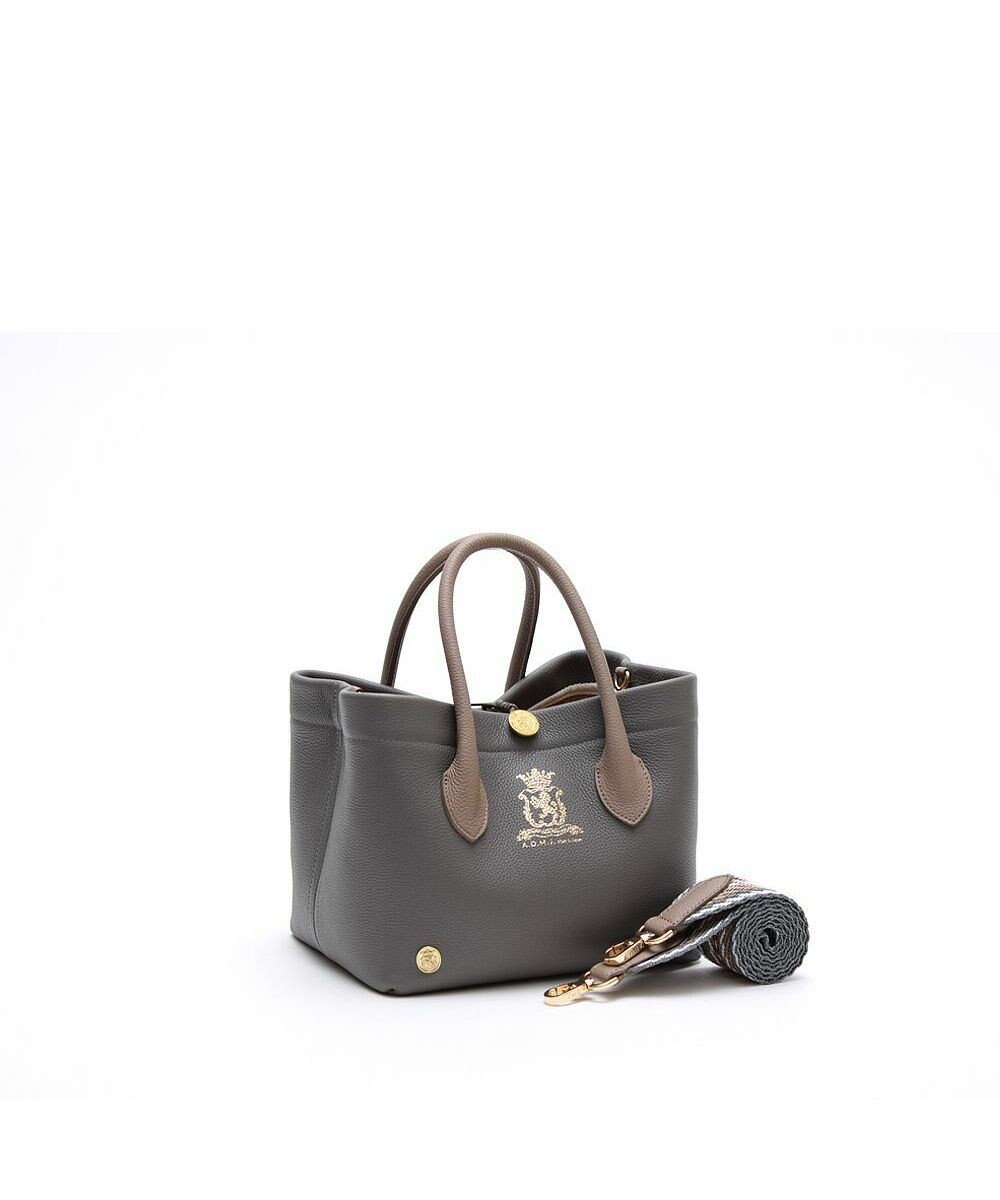 A.D.M.J. 【牛革】モーツァルト/スパニッシュレザーバイカラー金ボタントートS 