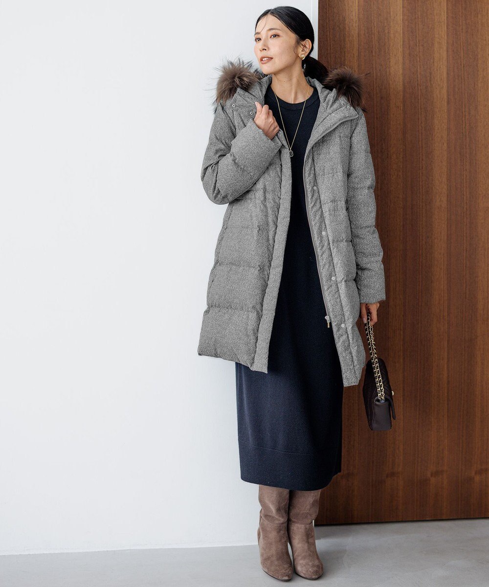 23区 【洗える】ウールカシミヤ ニットワンピース 