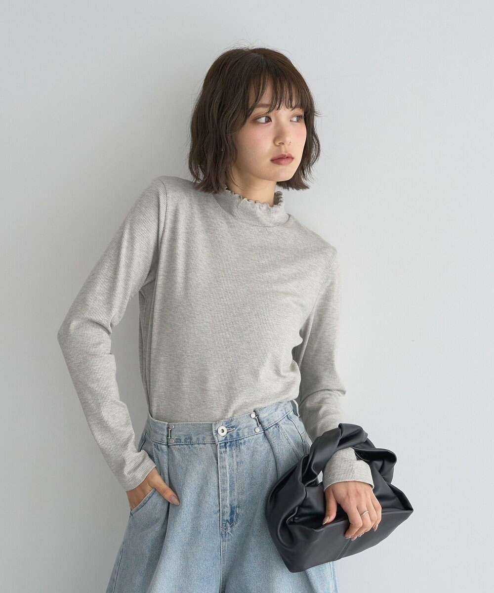 earth music&ecology ラメテレコハイネックプルオーバー 