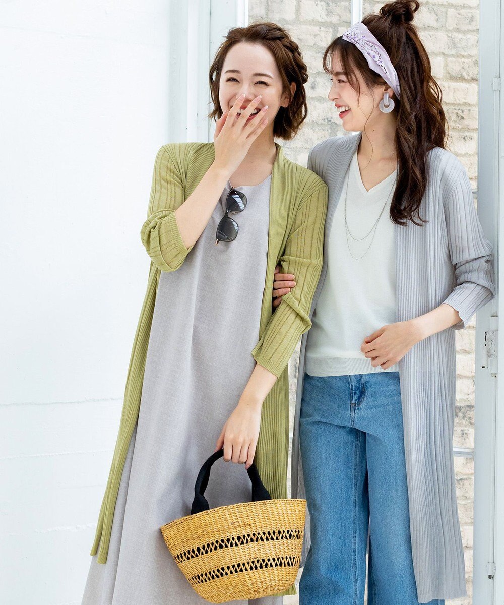 Tiaclasse 【UVケア・接触冷感】さらっと羽織れる膝丈ロングトッパーカーディガン 