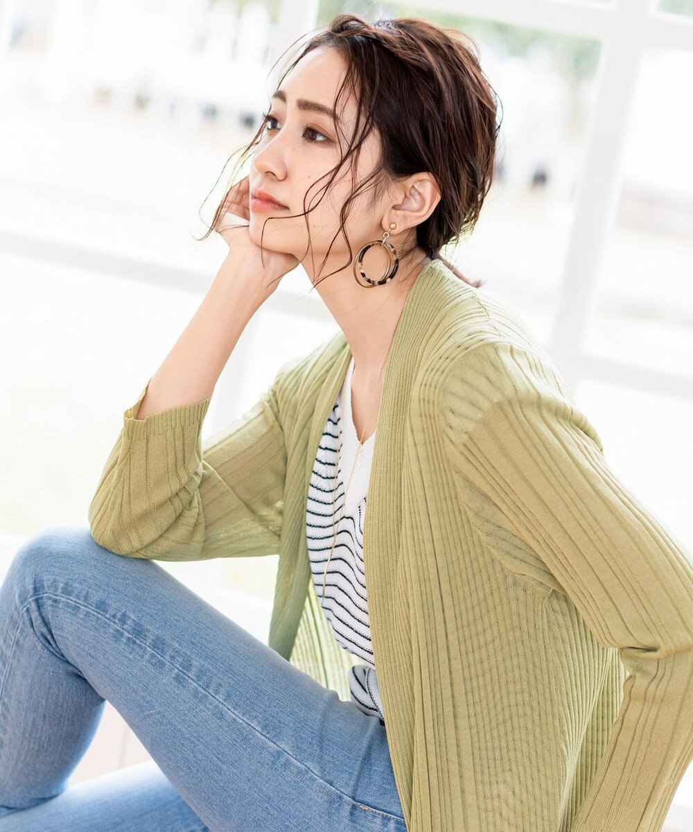 Tiaclasse 【UVケア・接触冷感】さらっと羽織れる膝丈ロングトッパーカーディガン 