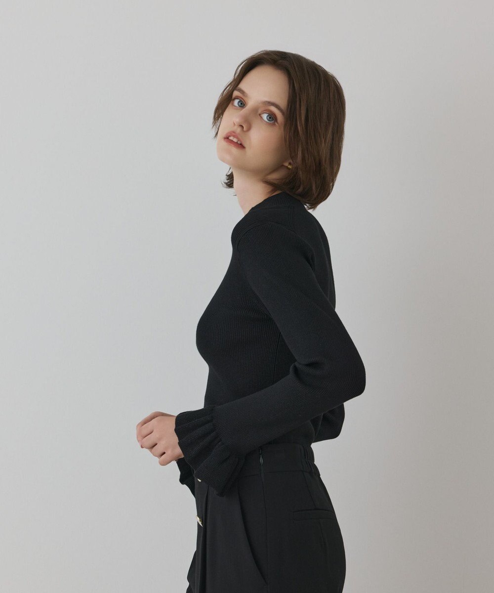 GRACE CONTINENTAL ラメリブニットトップ 