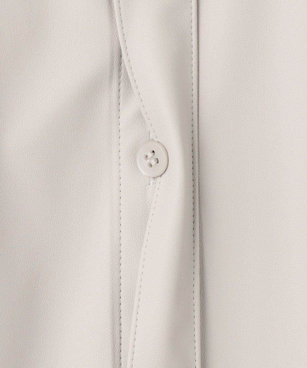 ICB 【洗える】 ライトフェイクレザー シャツ 