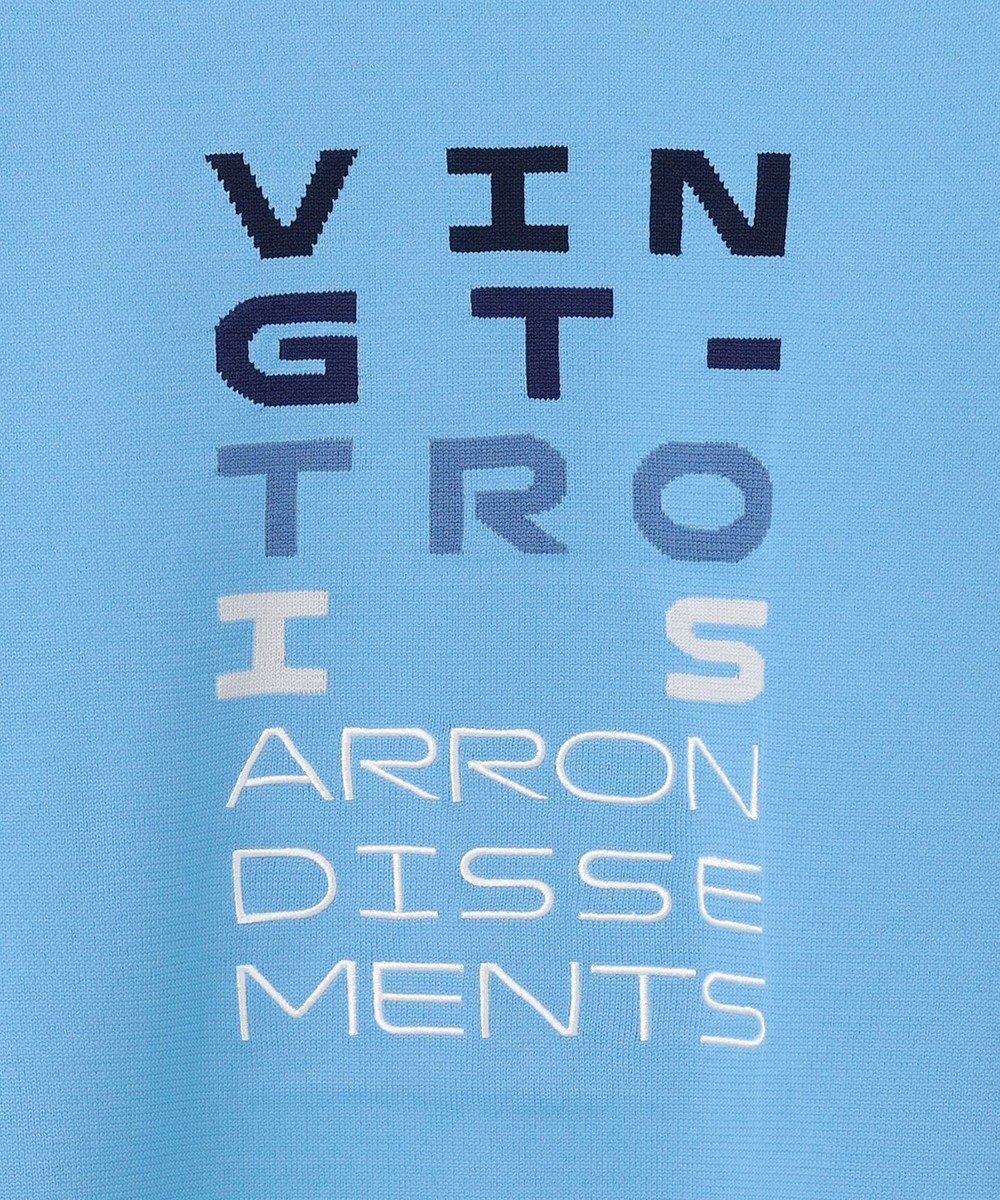 23区GOLF 【MEN】【ウォッシャブル】ロゴインターシャ ポリエステルニット 