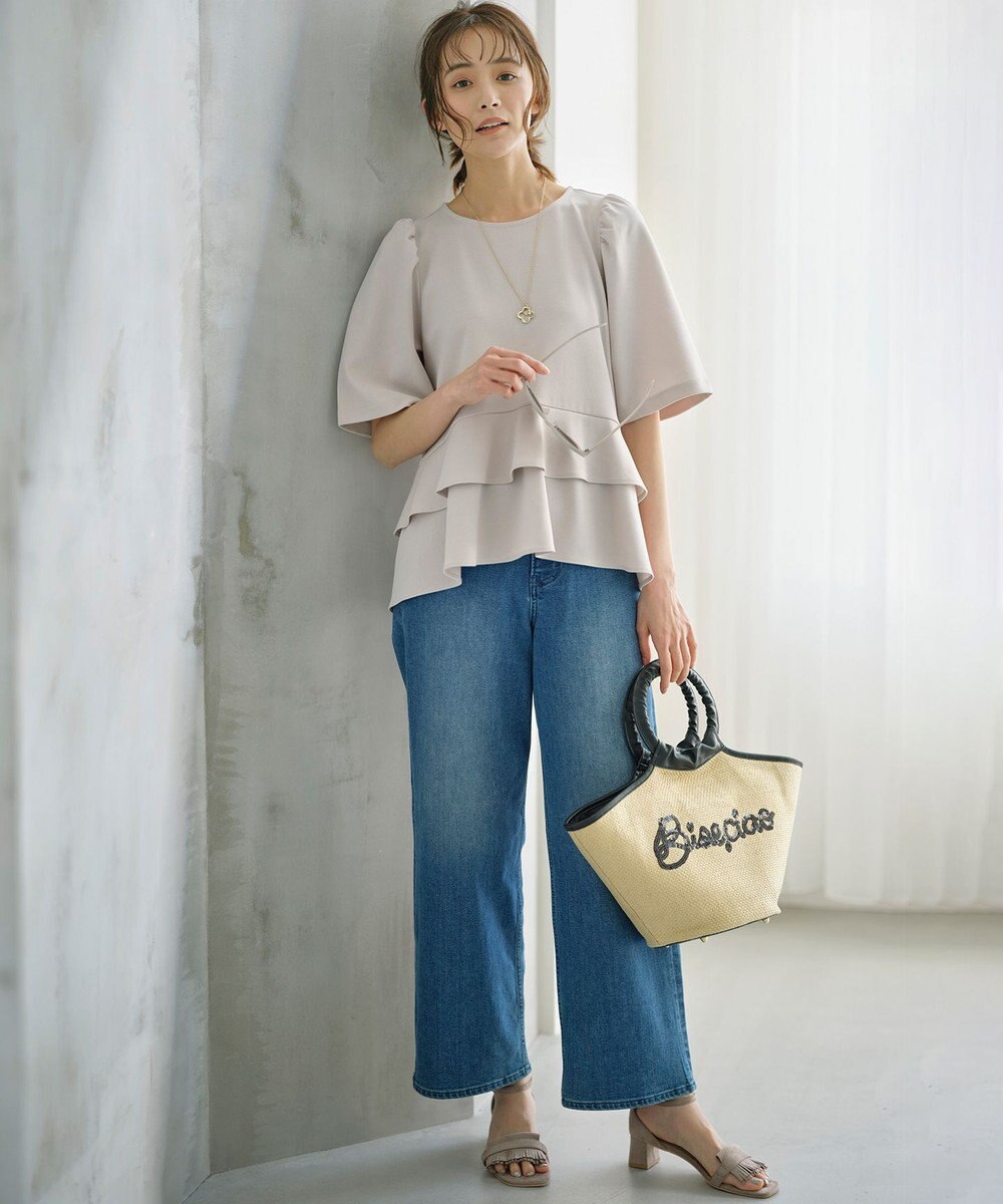 組曲 スパンコールエンブロイダリーカゴバッグ 