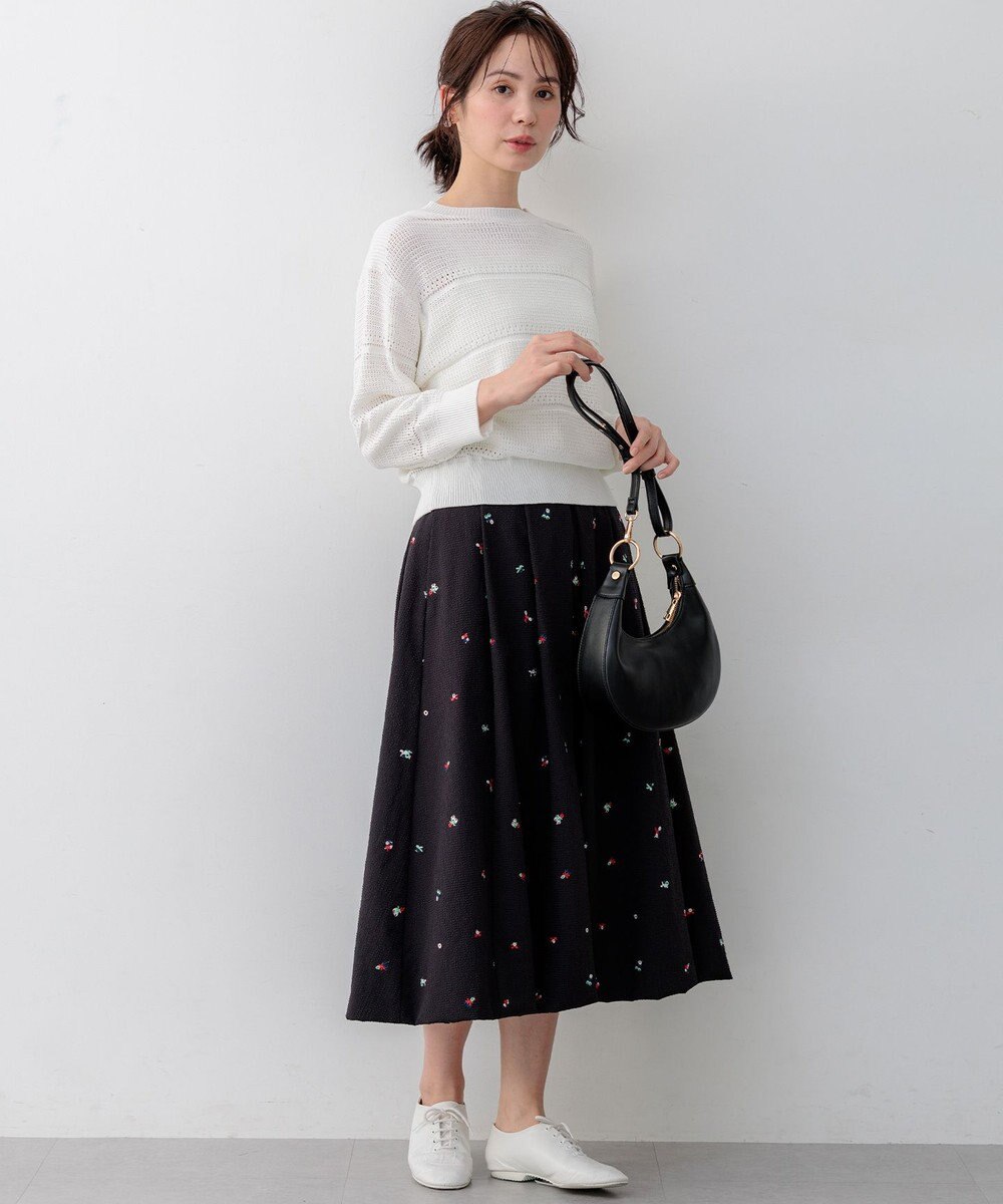 組曲 【WEB限定】ミニフラワーエンブロイダリー スカート 