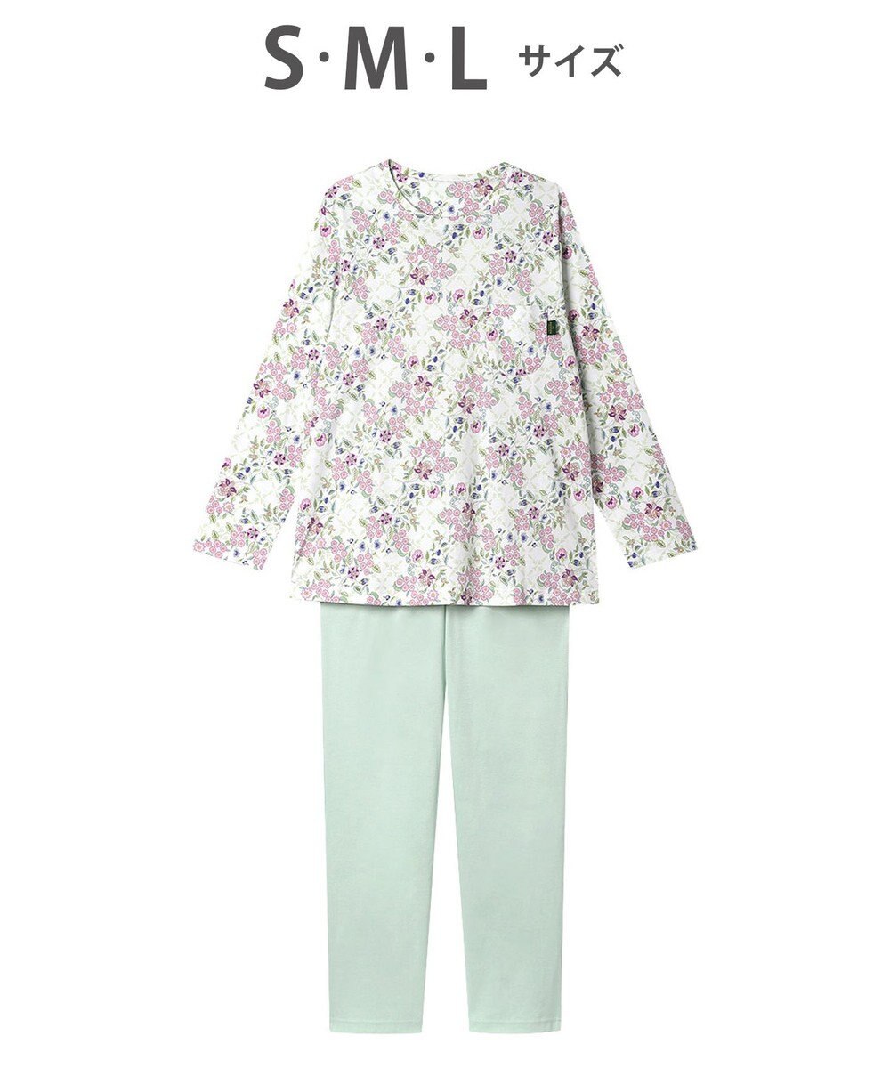 WACOAL ミントン 長袖 長ズボン パジャマ 綿100%(本体) NDX552 /ワコール 