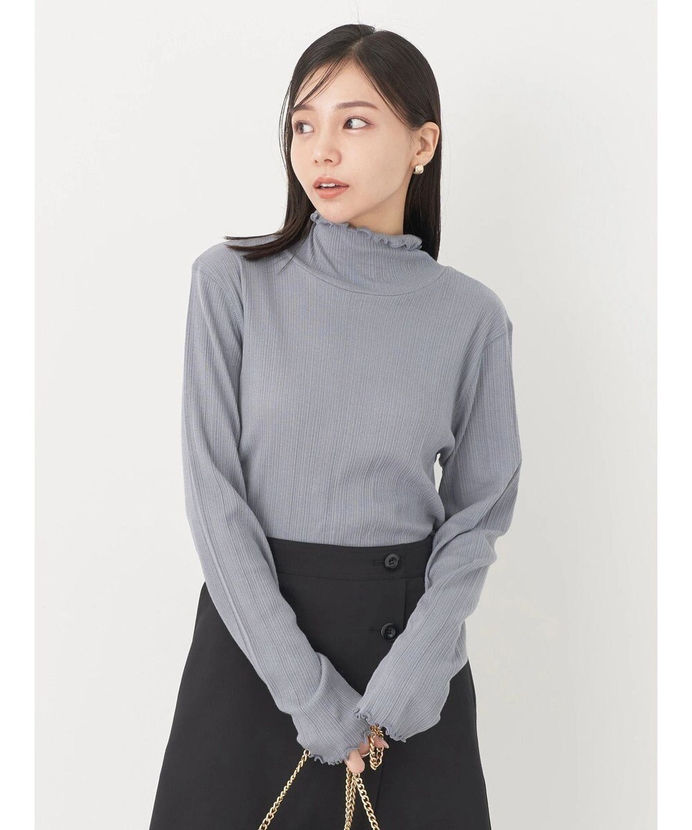 earth music&ecology コットンシアータートルネックプルオーバー 