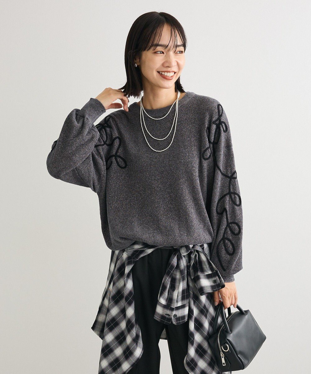 Green Parks 刺繍コードニットプルオーバー 