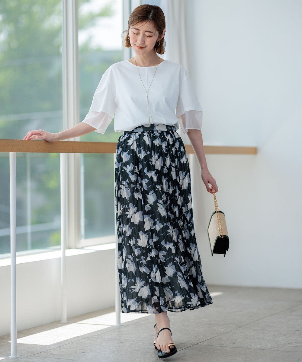 23区 【洗える】Ratti シャドーフラワープリント スカート 