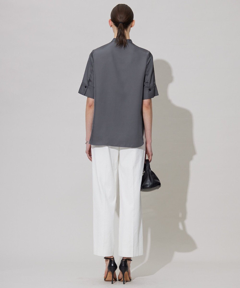 ICB 【接触冷感・速乾・洗える】シルキーツイル デザインブラウス 