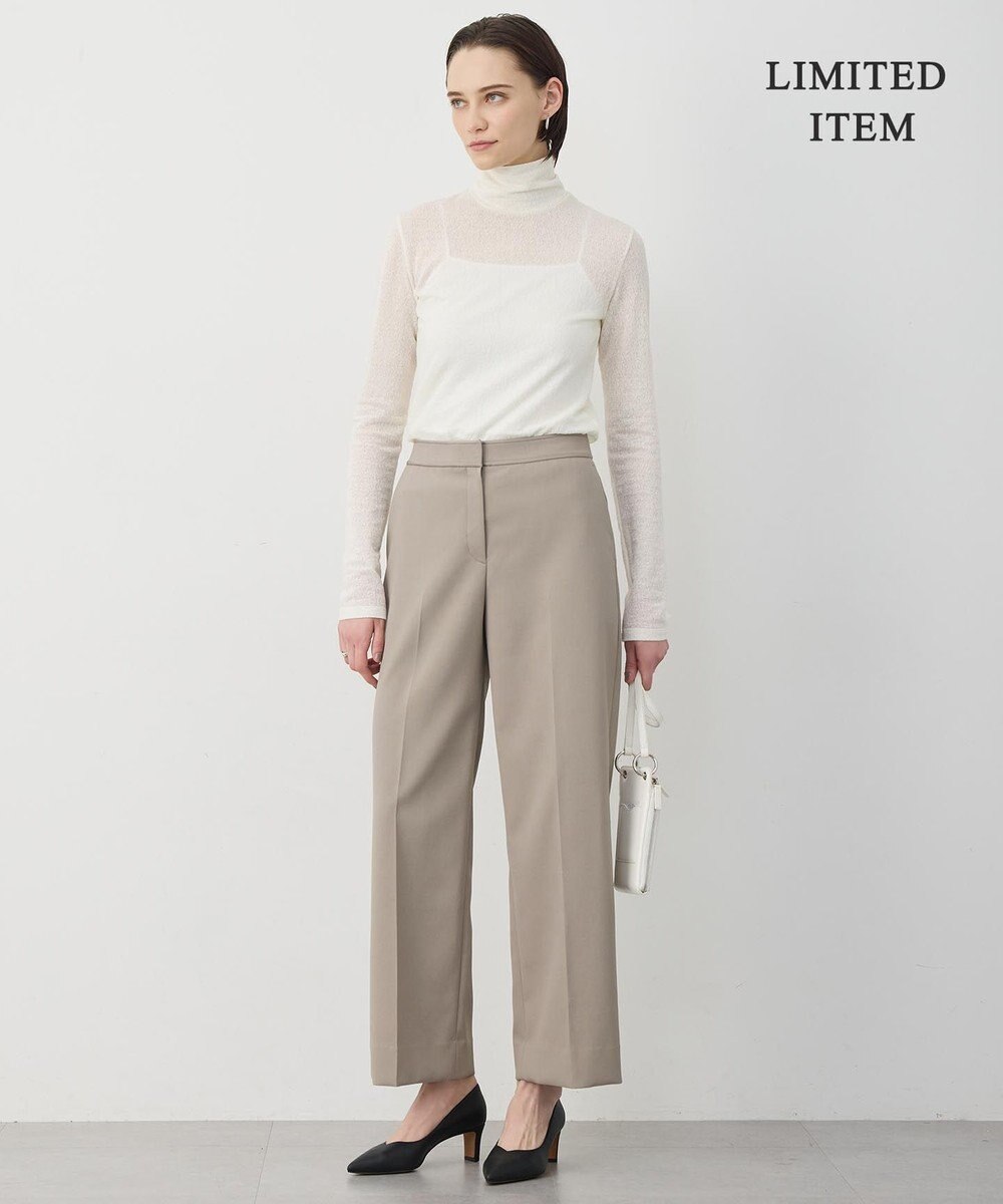 ICB 【WEB限定】 コットンレーシージャガード ハイネックカットソー 