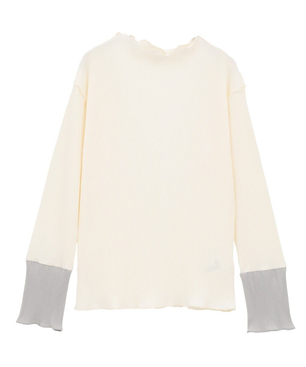 Green Parks プリーツ袖配色プルオーバー 