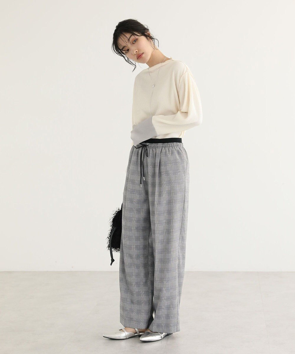 Green Parks プリーツ袖配色プルオーバー 