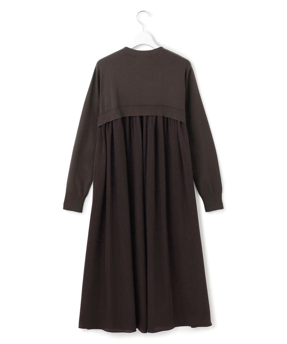 23区 L 【洗える/吊り干しOK】ヴィスコースストレッチ  バックデザイン ニットワンピース 