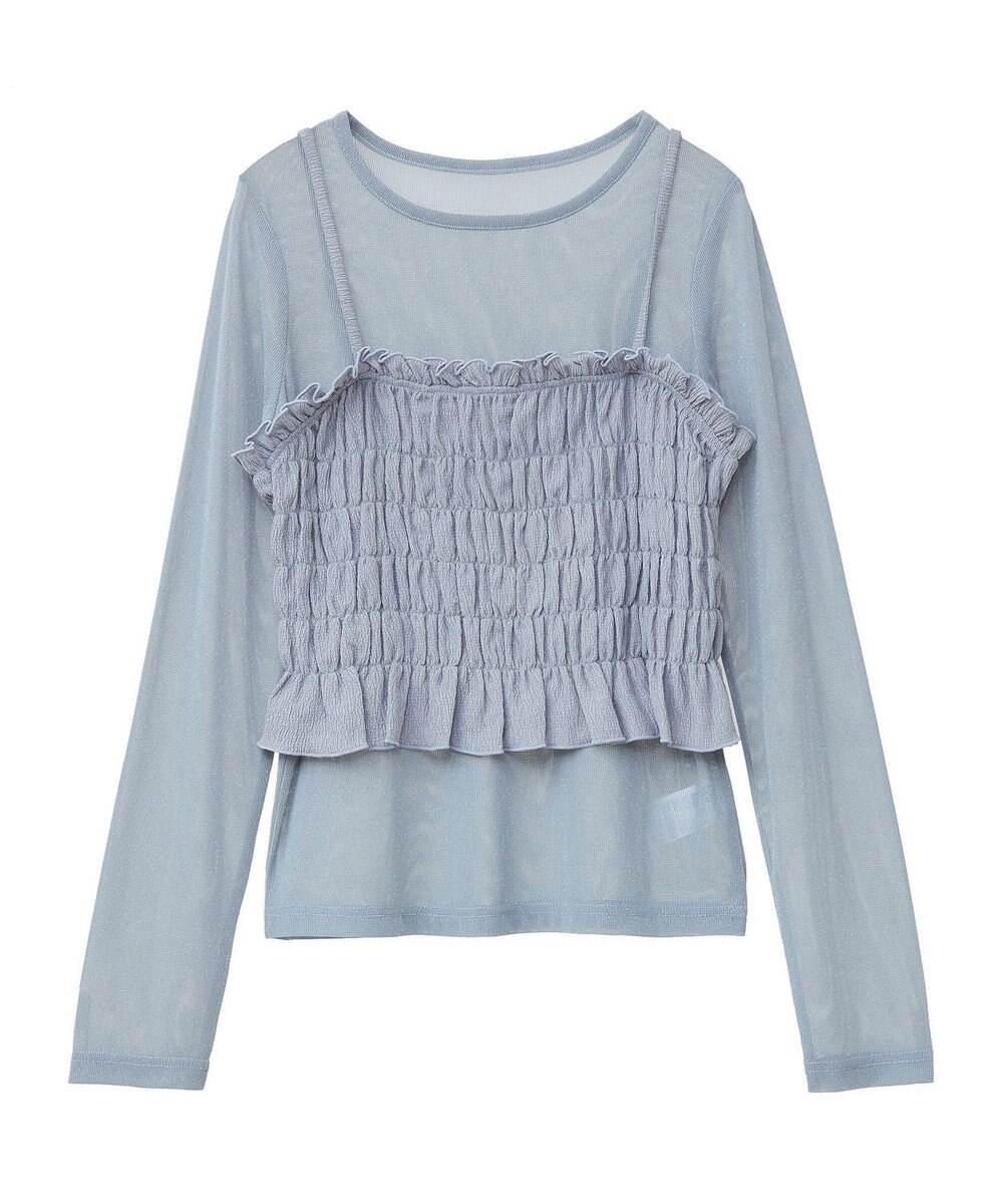 Green Parks ＳＥＴ２点　シャーリングビスチェ＋メッシュインナー 