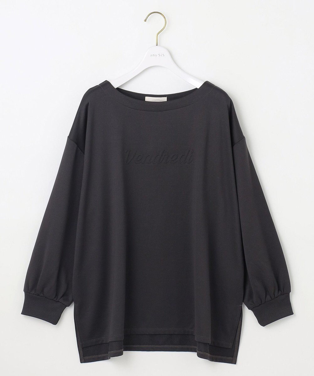 ANY SIS 【洗える】ミニ裏毛エンボスロゴ カットソー 