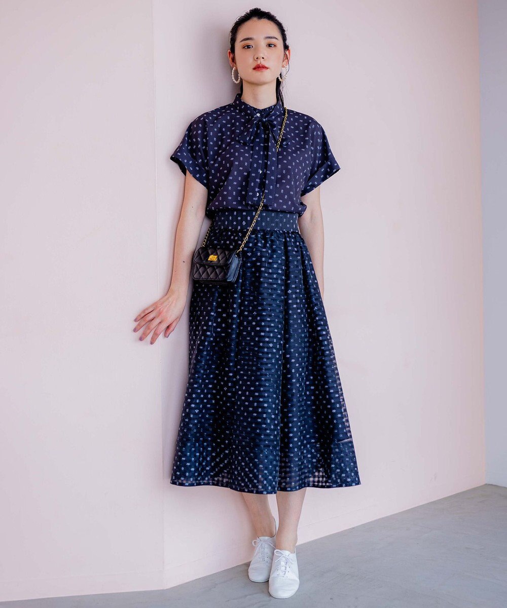 組曲 S 【セットアップ対応可】モノグラムプリント2WAYブラウス 