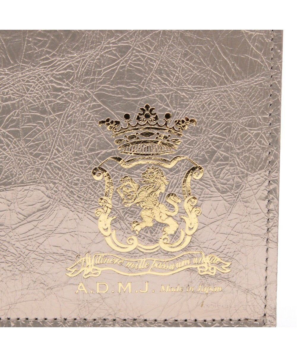 A.D.M.J. 【牛革】イタリアンレザークラックメタルロングウォレット 