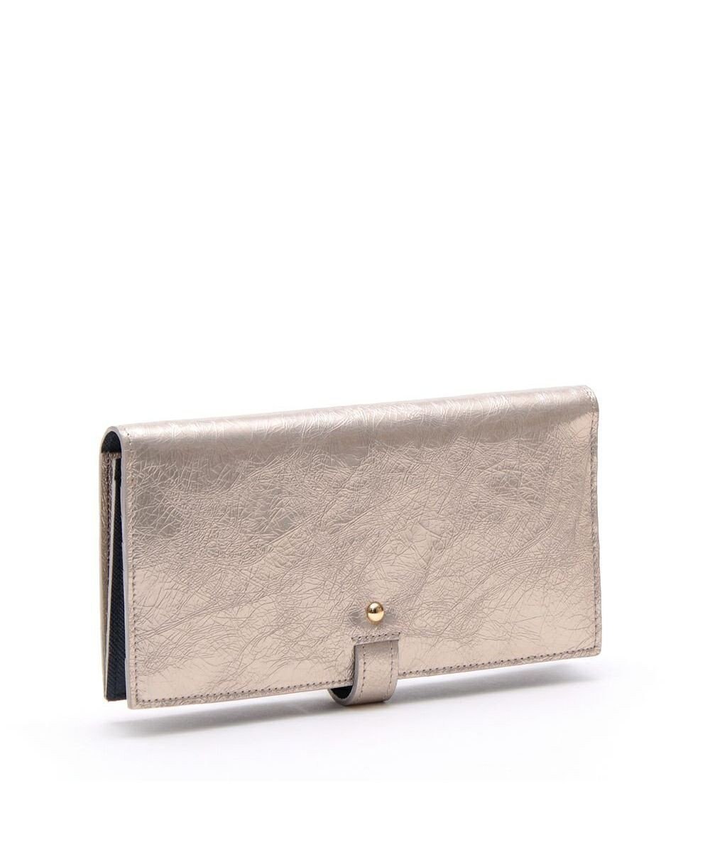 A.D.M.J. 【牛革】イタリアンレザークラックメタルロングウォレット 