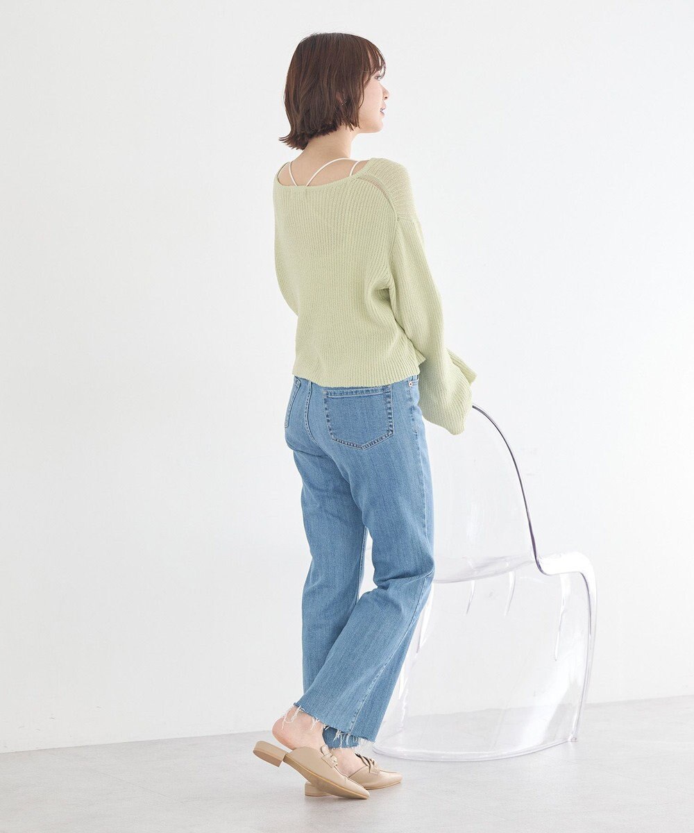 earth music&ecology 【予約】リブクロップドカーディガン 