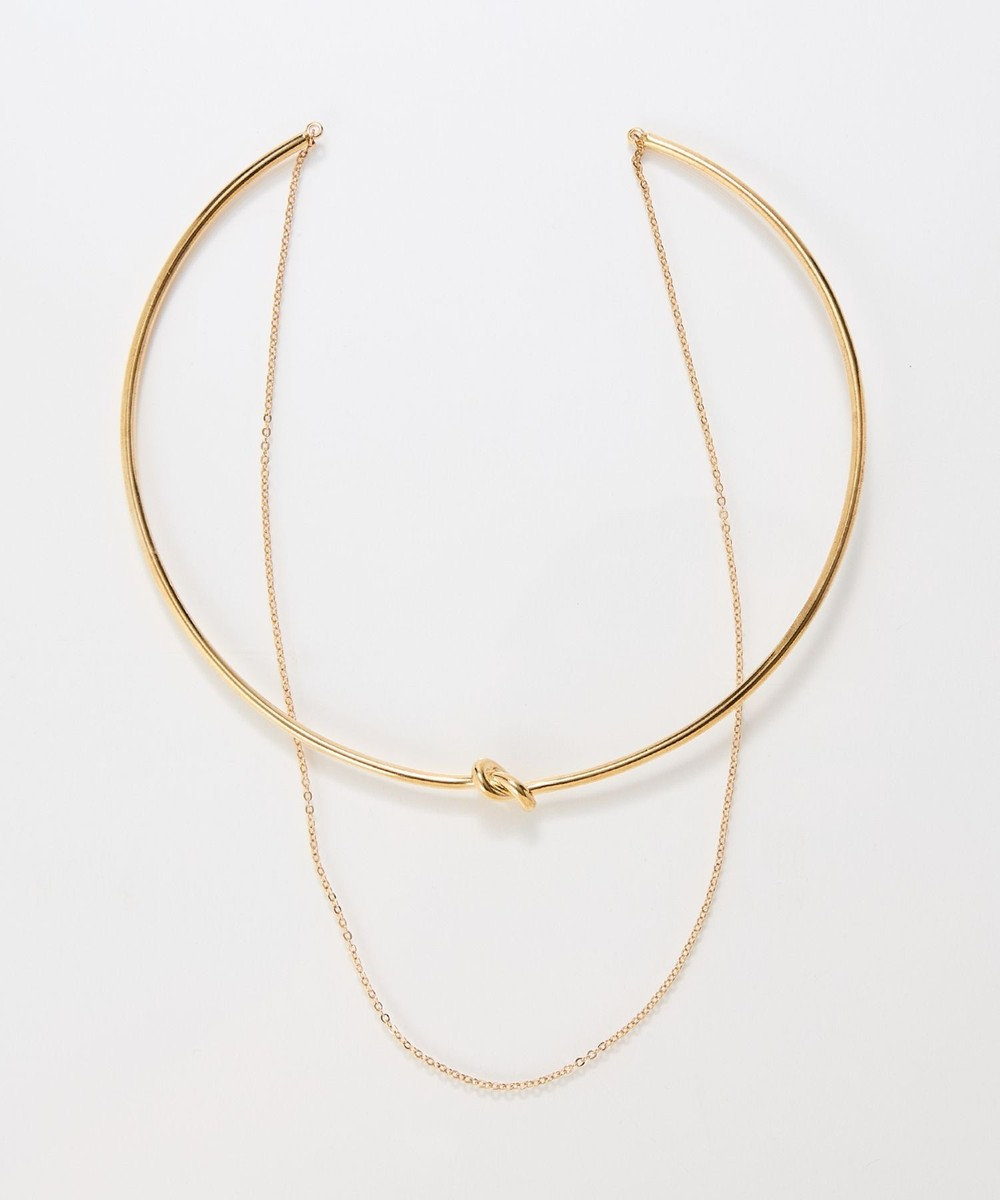 Phoebe ノットラインレイヤードチョーカー　ゴールド/ネックレス/ネックカフ/36cm 