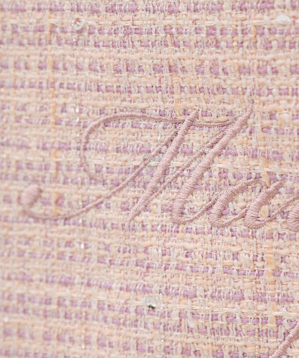 Maison de FLEUR ツイードブランドロゴ刺繍トートバッグ 