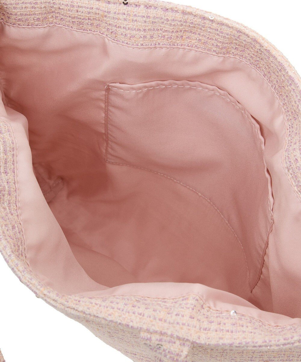 Maison de FLEUR ツイードブランドロゴ刺繍トートバッグ 