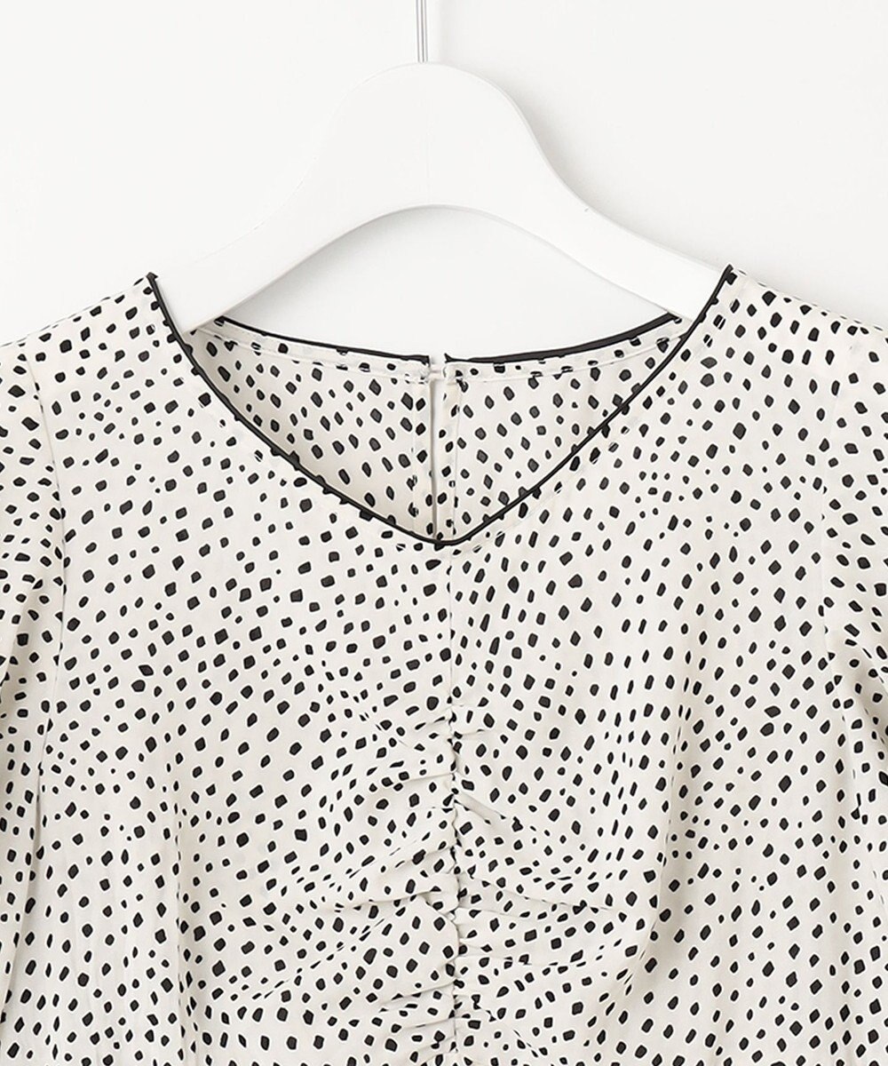 Feroux 【洗える】ショルダーオープンドット ワンピース 