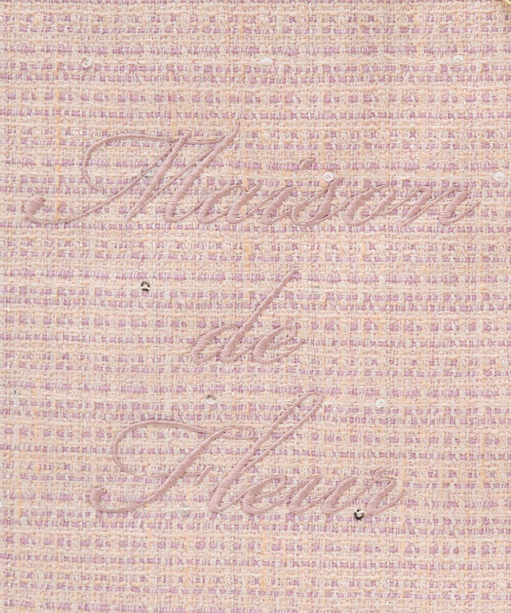 Maison de FLEUR ツイードブランドロゴ刺繍トートバッグ 