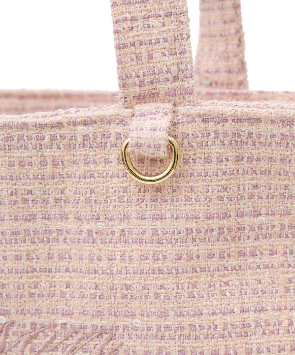 Maison de FLEUR ツイードブランドロゴ刺繍トートバッグ 