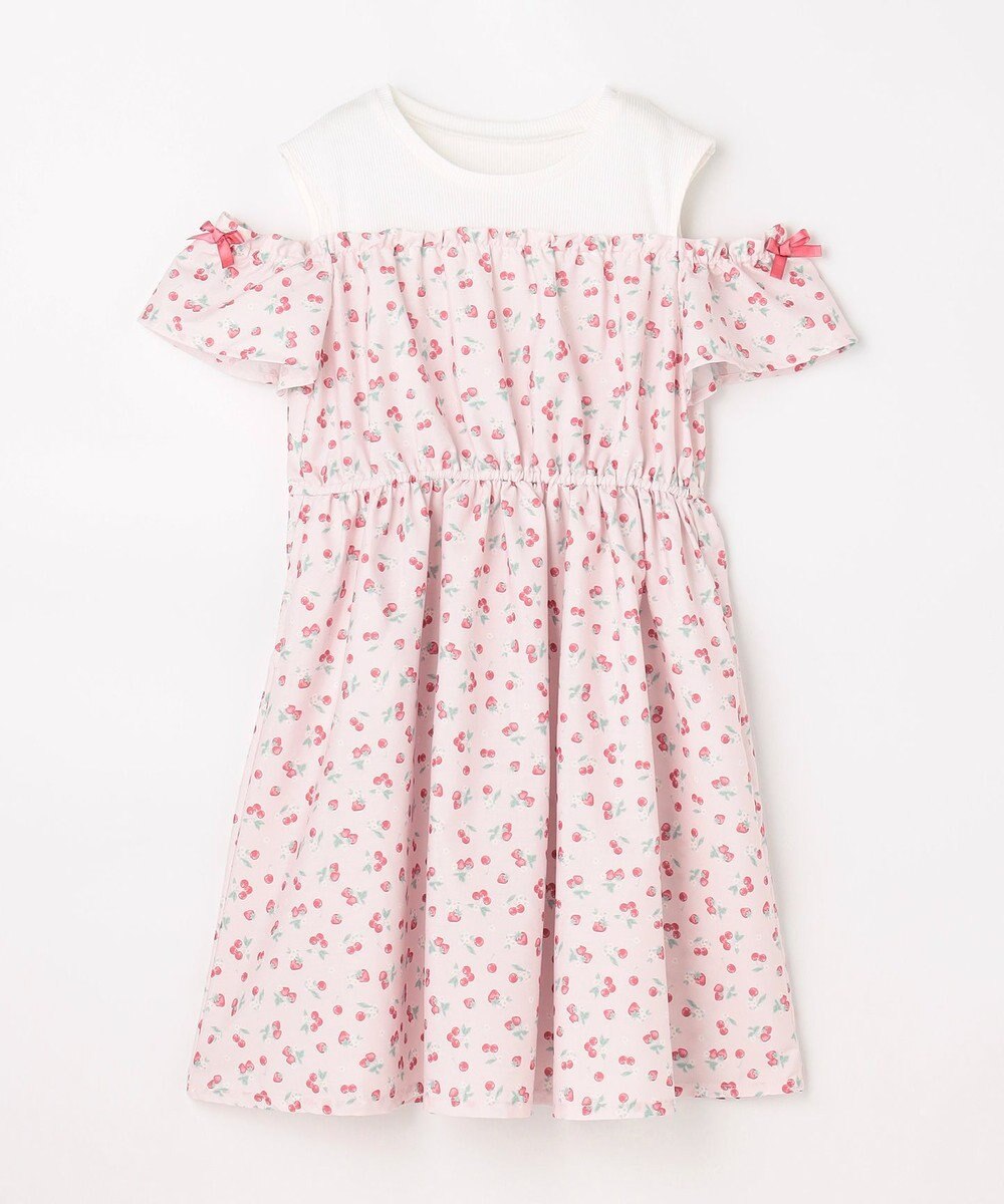 ANY KIDS 【洗濯機可能】オンオフショルダーワンピース 