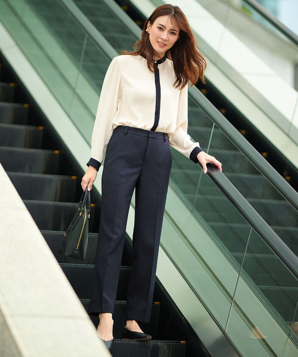 23区 L 【CLASSY.1月号掲載/洗える】ウールライクカルゼ テーパード パンツ 