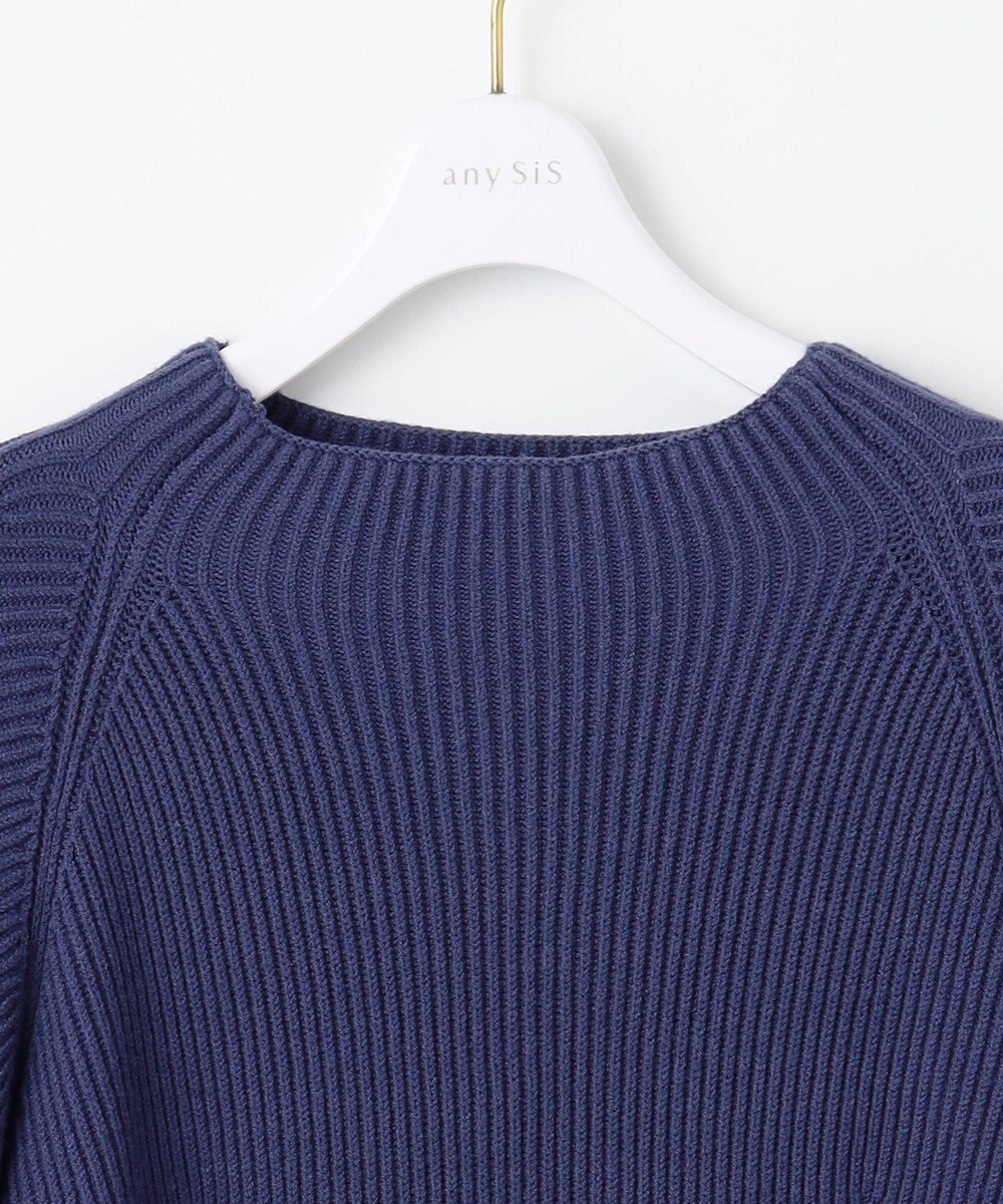 ANY SIS 【洗える・セットアップ可】アンチピリング変形畔 ボトルネック ニット 