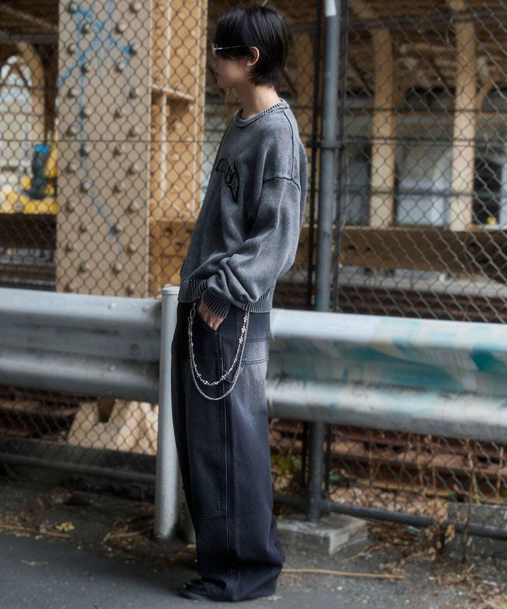 WEGO ブリーチニットグラフィックプルオーバー 