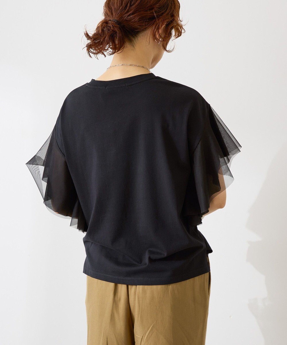 AMERICAN HOLIC 袖チュールサイドスリットプルオーバー 