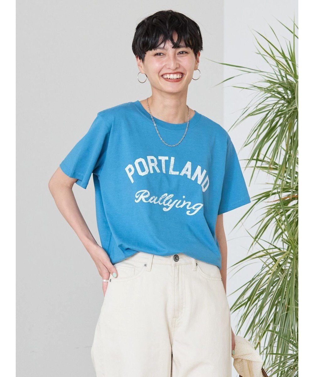 AMERICAN HOLIC ＰＯＲＴＬＡＮＤロゴカットプルオーバー Blue